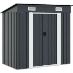 Outlet Trädgårdsbod antracit stål Skjul, Garage & Carports