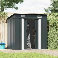 Outlet Trädgårdsbod antracit stål Skjul, Garage & Carports