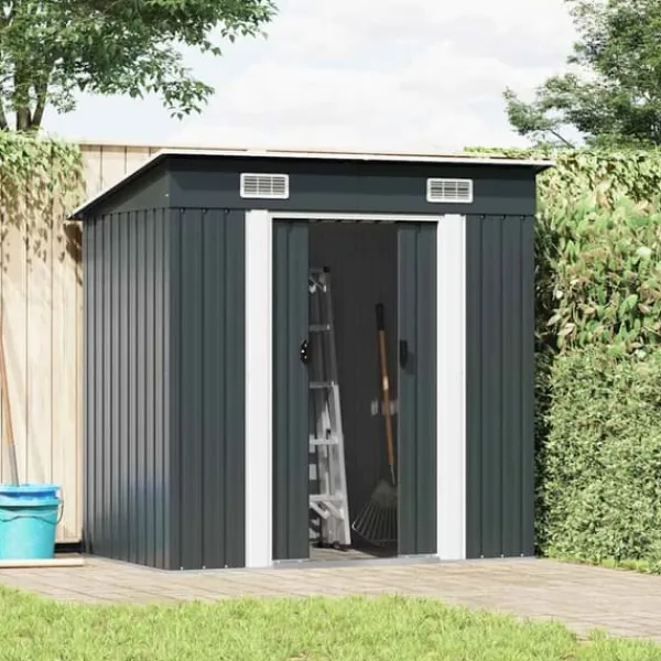 Outlet Trädgårdsbod antracit stål Skjul, Garage & Carports