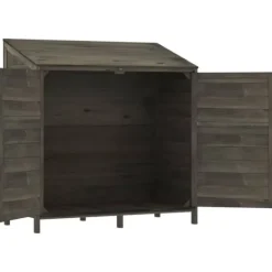 vidaXL Trädgårdsbod antracit 102x52x112 cm massivt granträ
