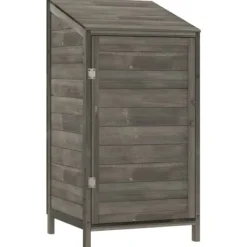 vidaXL Trädgårdsbod antracit 55x52x112 cm massivt granträ