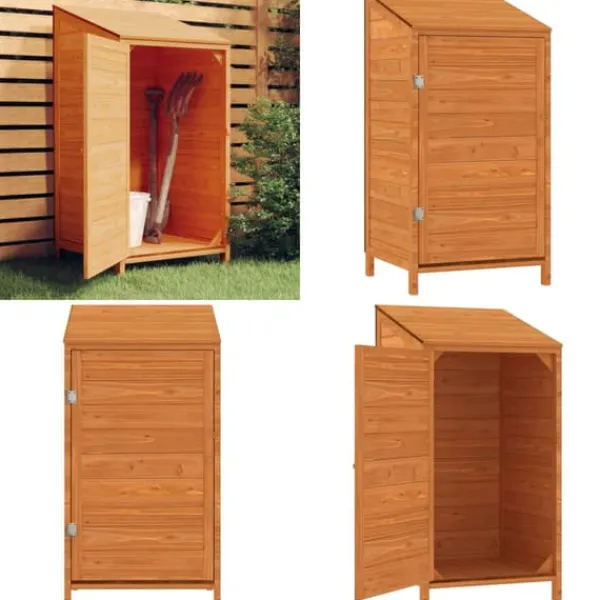 Clearance Trädgårdsbod brun 55x52x112 cm massivt granträ - Trädgårdsbod - Trädgårdsbodar - Home & Living Skjul, Garage & Carports