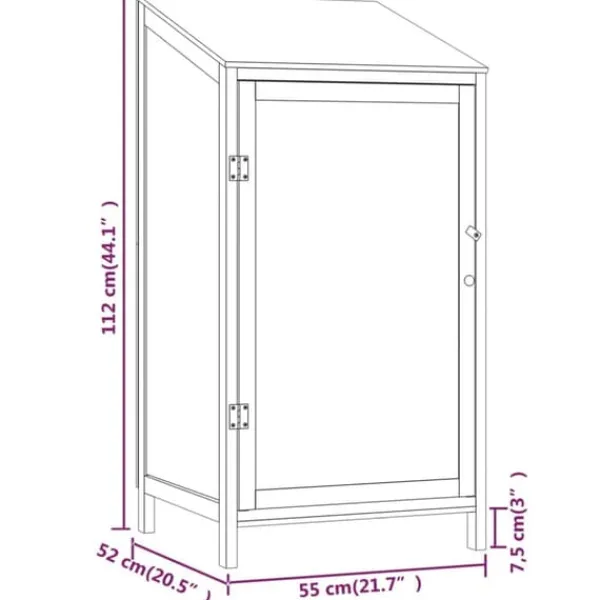 Clearance Trädgårdsbod brun 55x52x112 cm massivt granträ - Trädgårdsbod - Trädgårdsbodar - Home & Living Skjul, Garage & Carports