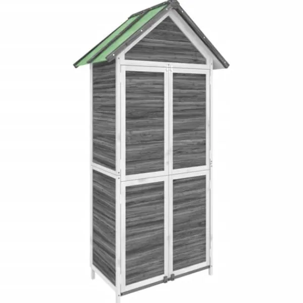 Hot Trädgårdsbod i massiv furu - Förvaringslösning för trädgårdsredskap | Färg: Grå | Storlek: 89x52,5x175 cm Skjul, Garage & Carports