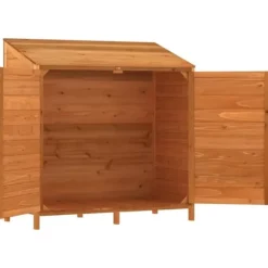 Best Trädgårdsbod i massivt granträ - Förvaringslösning för trädgården | Färg: Brun | Storlek: 102x52x112 cm Skjul, Garage & Carports