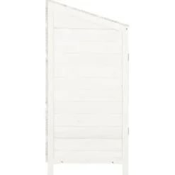 Outlet Trädgårdsbod i massivt granträ för förvaring | Färg: Vit | Storlek: 55x52x112 cm Skjul, Garage & Carports
