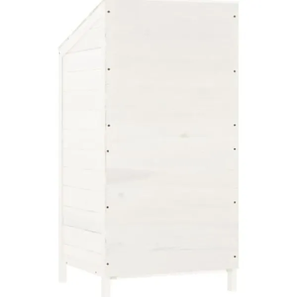 Outlet Trädgårdsbod i massivt granträ för förvaring | Färg: Vit | Storlek: 55x52x112 cm Skjul, Garage & Carports