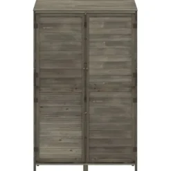 Trädgårdsbod i massivt granträ - Förvaring för redskap och tillbehör | Färg: Antracit | Storlek: 102x52x174,5 cm Skjul, Garage & Carports