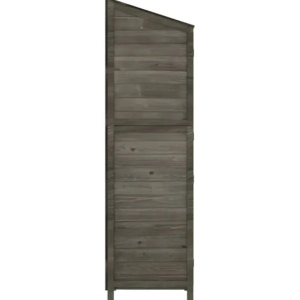 Trädgårdsbod i massivt granträ - Förvaring för redskap och tillbehör | Färg: Antracit | Storlek: 102x52x174,5 cm Skjul, Garage & Carports