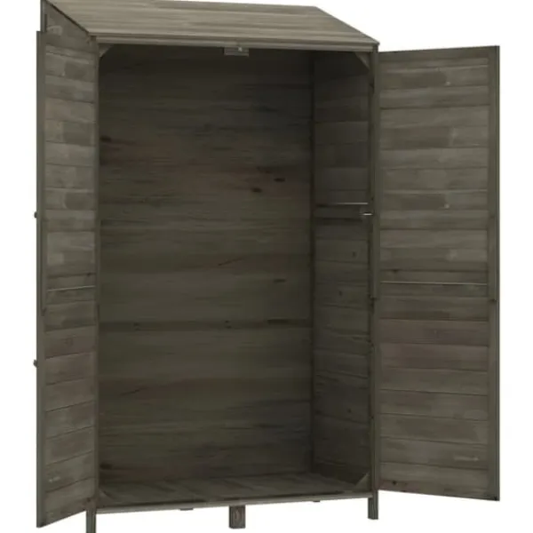 Trädgårdsbod i massivt granträ - Förvaring för redskap och tillbehör | Färg: Antracit | Storlek: 102x52x174,5 cm Skjul, Garage & Carports