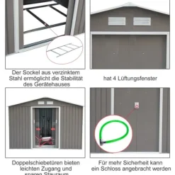 Clearance Trädgårdsbod, 213x130x185 cm, Grön Skjul, Garage & Carports