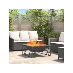 Trädgårdsbrasero i stål - - 80x80x40 cm - Svart - Stål - Max temperatur 600 ℃ - Rostbeständig Öppna Spisar