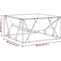 Trädgårdsbrasero i stål - - 80x80x40 cm - Svart - Stål - Max temperatur 600 ℃ - Rostbeständig Öppna Spisar