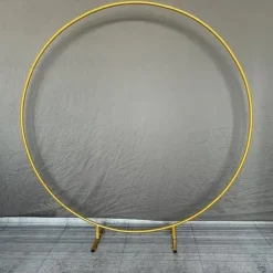 Sale Trädgårdsbröllop Metallställning, Cirkulär Bågdesign, Mångsidig Dekoration för Alla Tillfällen, 2m (78,7 tum), Guld Valvbågar, Spaljéer, Bersåer & Pergolor