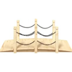 Clearance Trädgårdsbro med kedjeräcken 150x67x56cm massivt granträ - Trädgårdsbro - Trädgårdsbroar - Home & Living Trädgårdsbroar
