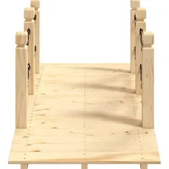 Clearance Trädgårdsbro med kedjeräcken 150x67x56cm massivt granträ - Trädgårdsbro - Trädgårdsbroar - Home & Living Trädgårdsbroar