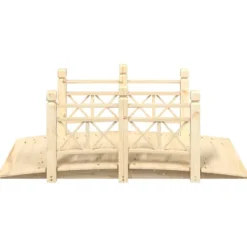 Sale Trädgårdsbro med räcken 150x67x56cm massivt granträ Trädgårdsbroar