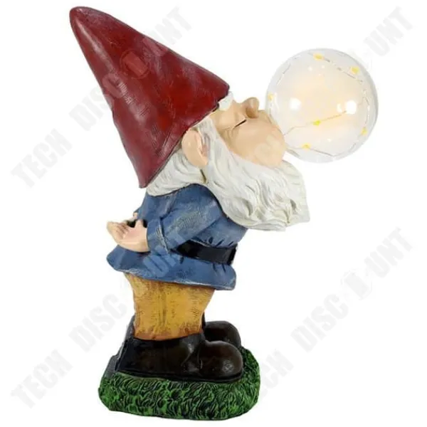 Trädgårdsdekor - TD® - Knyttet staty - Solsken lampa - Syntetisk harpiks - 11x22.5x27 cm