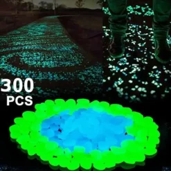 Trädgårdsdekoration - Retur 155 - 300 st - Lysande stenar - Icke-radioaktivharplast - Luminiscenteffekt