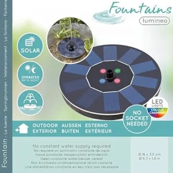Outlet Trädgårdsfontän i plast - EDM - LUMINEO FOUNTAIN OUTDOOR - 893035 - EDM 83867 Fontäner & Dammar