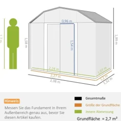 Best Trädgårdsförråd, 238x132x198,5 cm, Mörkgrå Skjul, Garage & Carports