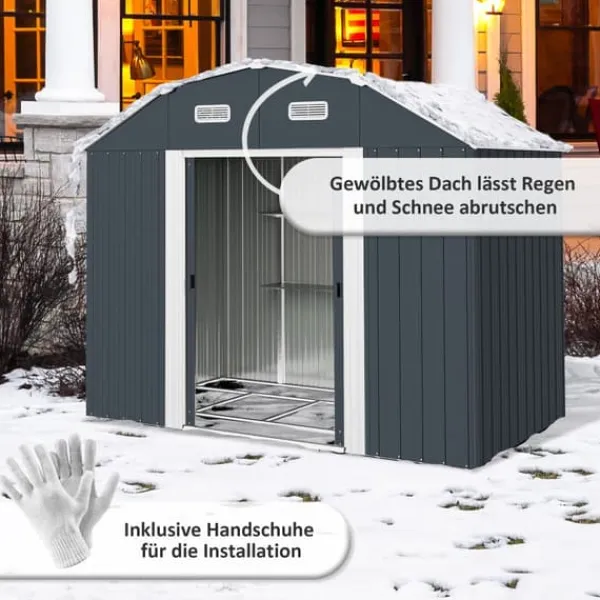 Best Trädgårdsförråd, 238x132x198,5 cm, Mörkgrå Skjul, Garage & Carports