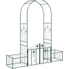 New Trädgårdsgaller i metall - - Grön - 102x50x218 cm - Stabil struktur - Målad yta - Modern stil Valvbågar, Spaljéer, Bersåer & Pergolor