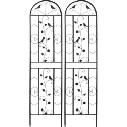 Trädgårdsgaller, Metallkonstruktion, Lätt montering, svart