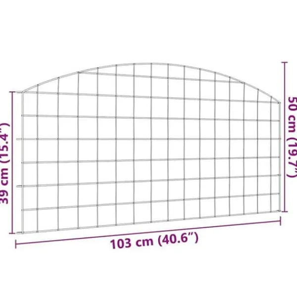 vidaXL Trädgårdsgärd i stål - - 5 delar - 100x50 cm - Grön - Väderbeständig stål - Utomhusbruk