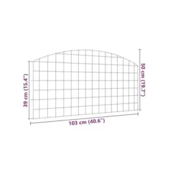 vidaXL Trädgårdsgärd i stål - - 5 delar - 100x50 cm - Grön - Väderbeständig stål - Utomhusbruk