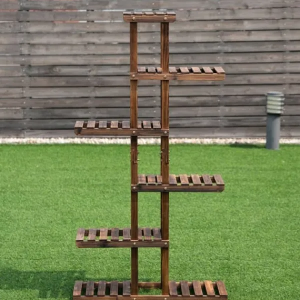 Trädgårdshylla i trä, 75x25x141 cm