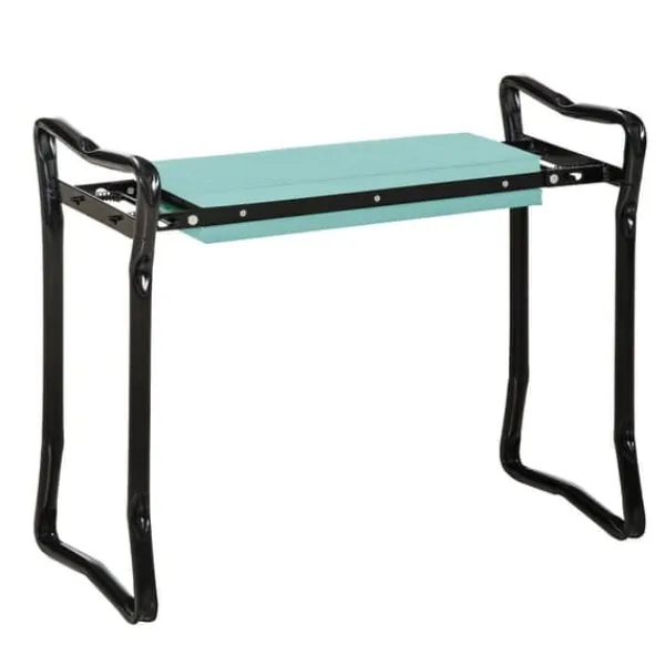 Trädgårdsknäbänk hopfällbar, EVA/stål, max 150 kg, 58x28x49 cm, mörkgrön
