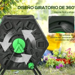 Discount Trädgårdskompost - Roterande komposttumlare - Dubbelkammare - 65 l - 60 x 49 x 77 cm - Svart Kompostering