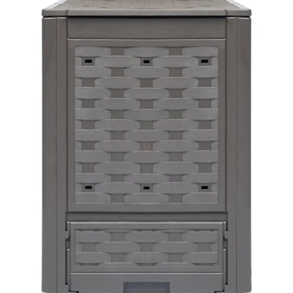 vidaXL Trädgårdskompost 2 st brun 60x60x83 cm 600 L plastrotting