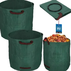 Outlet Trädgårdskorg för löv och gräs, rund, hopfällbar, 270 l, set om 2 Trädgårdskorgar