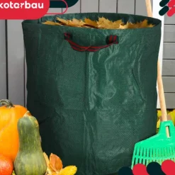 Outlet Trädgårdskorg för löv och gräs, rund, hopfällbar, 270 l, set om 2 Trädgårdskorgar