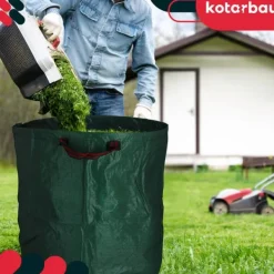 Outlet Trädgårdskorg för löv och gräs, rund, hopfällbar, 270 l, set om 2 Trädgårdskorgar