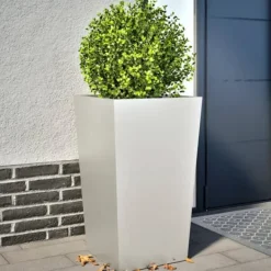 Trädgårdskrukor 2-pack i rostfritt stål | Storlek: 45x45x75 cm | Färg: Silver