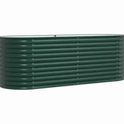 Trädgårdsodlingslåda i galvaniserat stål - Styrka & stil | Färg: Grön | Storlek: 240x80x81 cm Planteringsbänkar