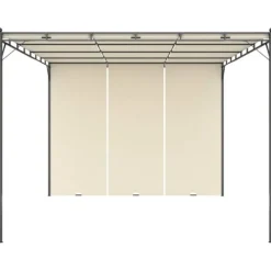 vidaXL Trädgårdspaviljong med draperier 4x3x2,25 m gräddvit