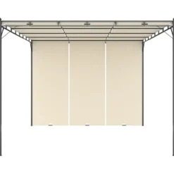 Sale Trädgårdspaviljong med draperier 4x3x2,25 m gräddvit Valvbågar, Spaljéer, Bersåer & Pergolor