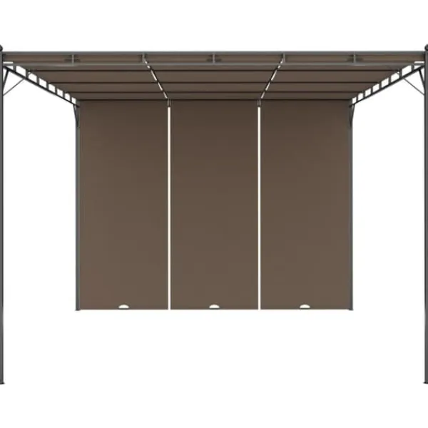 Trädgårdspaviljong med draperier 4x3x2,25 m taupe - Solskydd - Sol Skydd - Home & Living