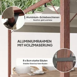 Sale Trädgårdspaviljong, 299x296x232 cm, Naturträ Valvbågar, Spaljéer, Bersåer & Pergolor