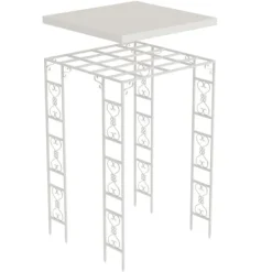 Best Trädgårdspergola, Metallkonstruktion, Lätt montering,180x180x270cm, VIT Valvbågar, Spaljéer, Bersåer & Pergolor