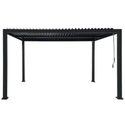Online TRÄDGÅRDspergola 3x4m justerbart lamelltak ANTRACIT terrass ALUMINIUM Valvbågar, Spaljéer, Bersåer & Pergolor