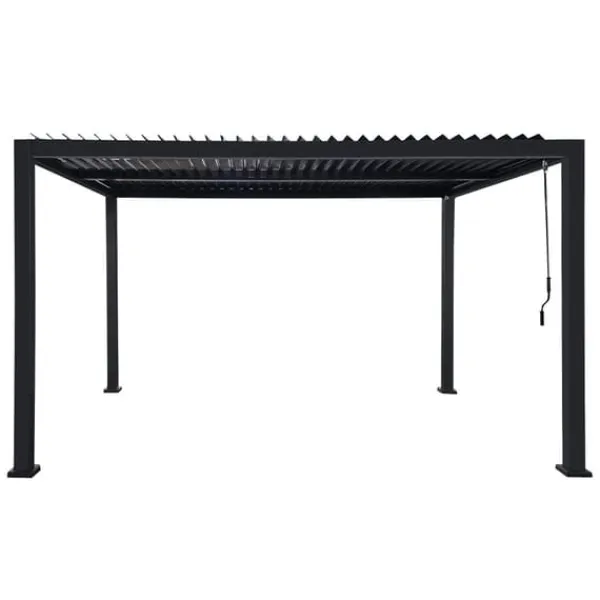Online TRÄDGÅRDspergola 3x4m justerbart lamelltak ANTRACIT terrass ALUMINIUM Valvbågar, Spaljéer, Bersåer & Pergolor