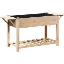 Discount Trädgårdsplanterare Beige 155 x 59 x 76.5 cm Massivt granträd Planteringsbänkar