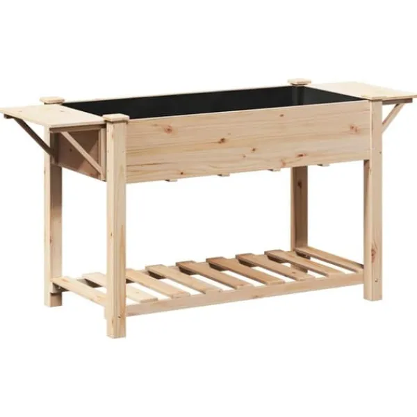 Discount Trädgårdsplanterare Beige 155 x 59 x 76.5 cm Massivt granträd Planteringsbänkar