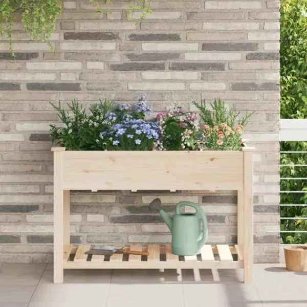 Sale Trädgårdsplanterare Beige 115 x 59 x 76.5 cm Massivt granträd Planteringsbänkar