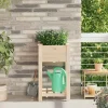 vidaXL Trädgårdsplanterare Beige 45 x 45 x 76.5 cm Massivt granträd